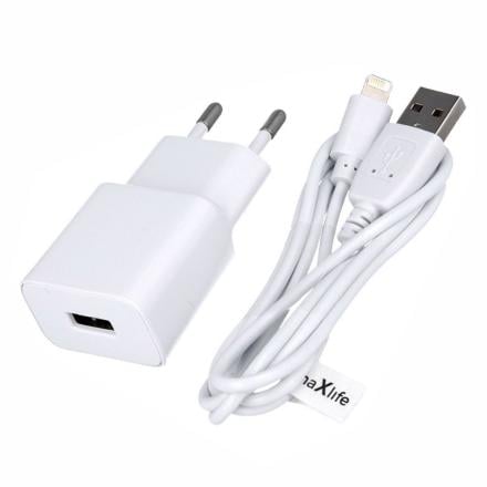 Alimentador Comutado USB 2.1A + Cabo Lightning 1m