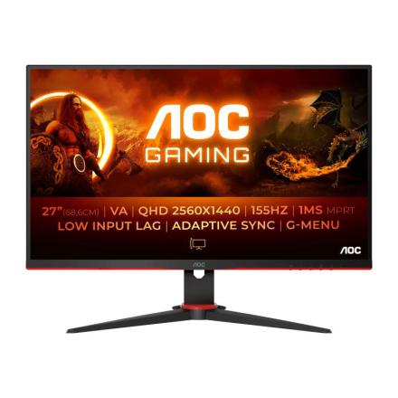 Monitor AOC Va 27" Qhd 1Ms 155Hz Hdmi Dp Q27G2E/Bk