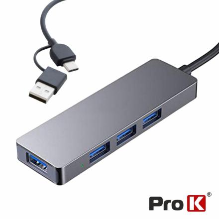 Hub USB-C / USB-A P/ 4xUSB-A 3.0 PROK