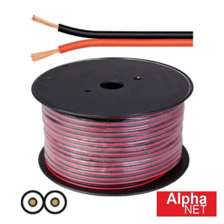Cabo Coluna 2x1.00mm Preto/Vermelho ALPHANET