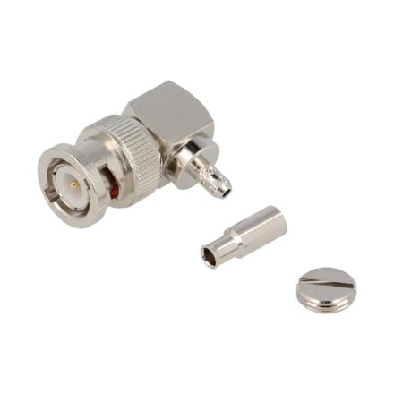 Ficha Adaptadora Bnc Macho 90º 50Ohm P/ Cabo