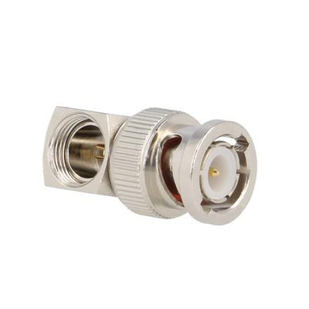 Ficha Adaptadora Bnc Macho 90º 50Ohm P/ Cabo