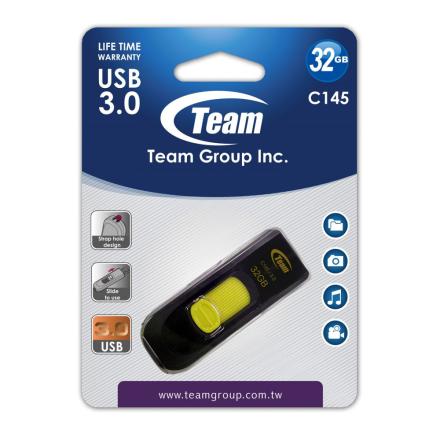 Pen Drive Team Group C145 32GB USB 3.0 Yelow