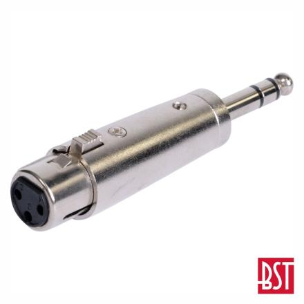Ficha Adaptadora XLR 3p Fêmea / Jack 6.35mm Macho St BST