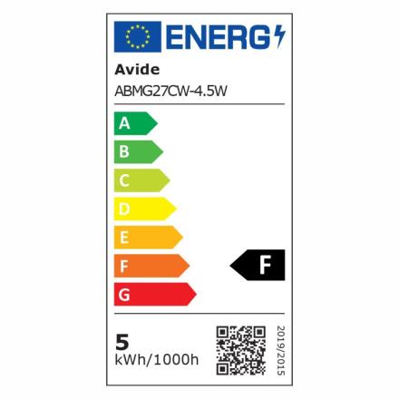 Lâmpada LED E27 Globo G45 4.5W 230V 6400K 470lm AVIDE