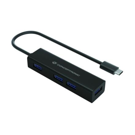 Hub Conceptronic Usb-C 4 Port Usb 3.0 Preto