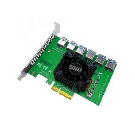 Adaptador Riser PCI-E 1x-16x VER 009S 2x 6 pin