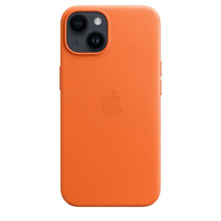 Capa em Pele com Magsafe para iphone 14 Laranja