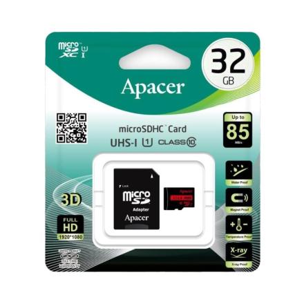 Cartão De Memória Apacer 32GB microSD HC UHS 1 C/ Adaptador