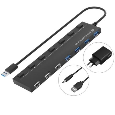 Hub Usb Conceptronic HUBBIES09BP USB 2.0 - 3.0 4 Portas