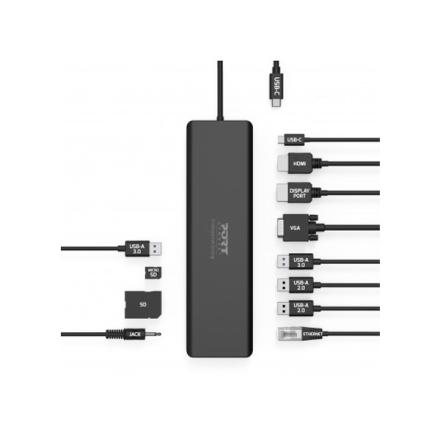 Dock Port Usb-C VGA HDMI DP 4x Usb RJ45 CReader Jack PD 100W