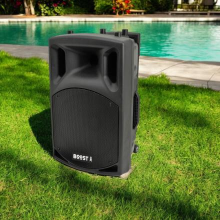 Coluna Amplificada 15" 800W USB/BT/SD/Bat Vhf Preta BOOST