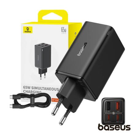 Alimentador 2xUSB-A 2xUSB-C 65W GaN6 Pro BASEUS