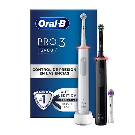 Escova De Dentes Eléctrica Oral B Pro3 3900 Duo Preto/Branco