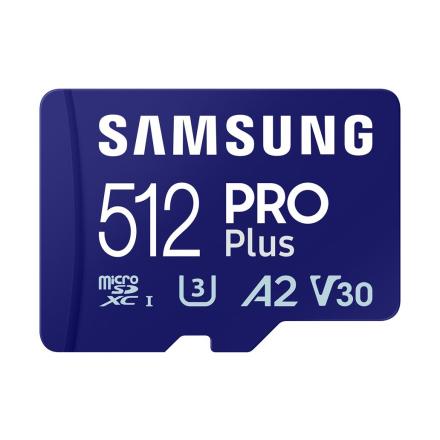 Microsd samsung 512gb pro plus uhs-i sdhc u3 v30 a2 c/adapt