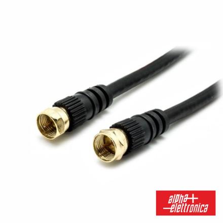Cabo Coaxial Ficha F Macho/Macho 1.5m Preto