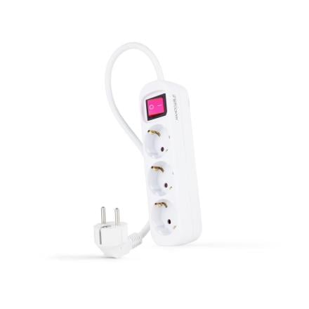 Regleta 3 tomas interruptor 1.4 m blanca 10.38.0003 nanocabl