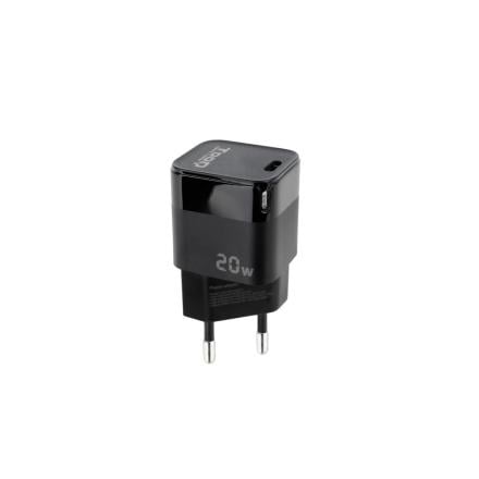 Carregador usb tooq parede usb-c pd 20w preto tqwc-pd20