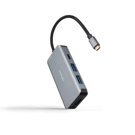 Hub usb-c 3xusb3.0+usb-c+usb-c pd 100w cinzento 15 cm nanoca