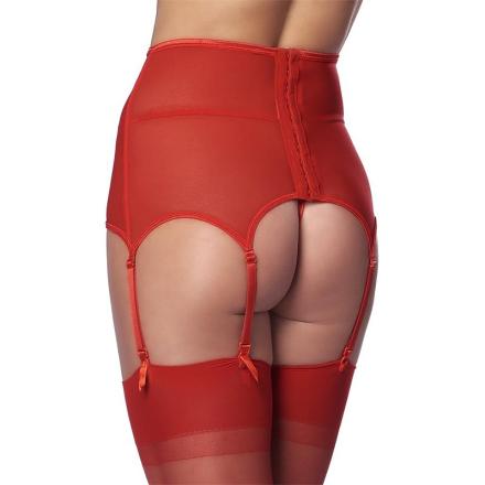 Cinta de ligas larga com fio dental vermelho