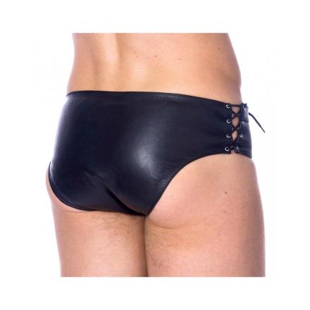 Cuecas ajustáveis em couro preto