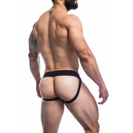 Jockstrap às riscas rosa rosa e preto