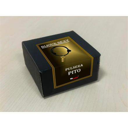 Pulseira com a forma de um pénis dourado.