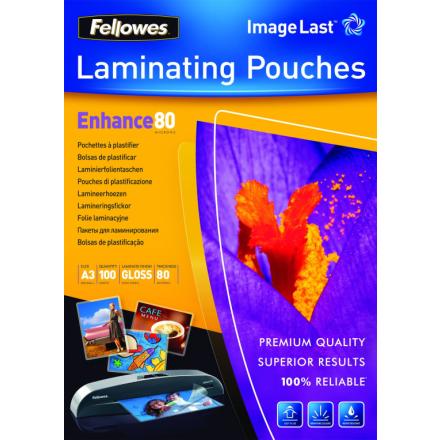 Pacote 100 sleeves de laminação brilhante de 80 microns fell
