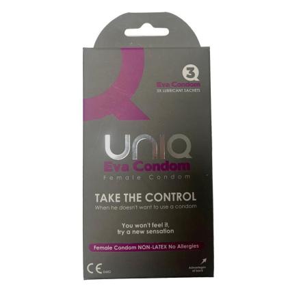 Preservativos Femininos Sem Látex Uniq Eva 3 Unidades