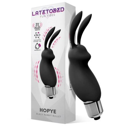 Hopye mini vibrador de silicone preta para coelhinhos