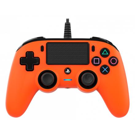 Gamepad nacon oficial ps com cabo compacto laranja ps4
