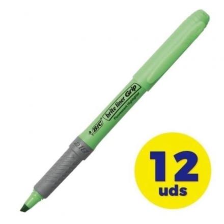 Caixa de marcadores fluorescentes bic brite liner grip/ 12 u