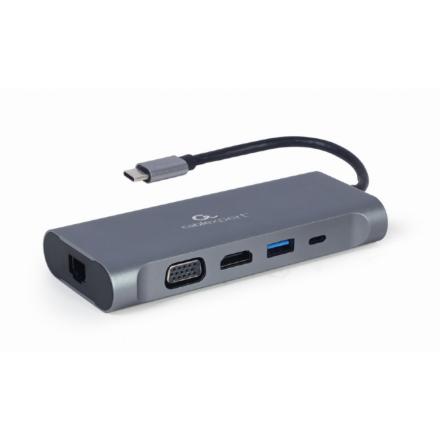 Gembird multip usbc 7in1 hub3.0,hdmi,vga,pd,leitor de cartõe