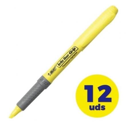 Marcadores fluorescentes bic brite liner grip caixa/ 12 pcs/