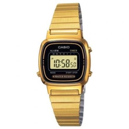 Relógio digital casio vintage mini la670wega-1ef/ 30mm/ dora