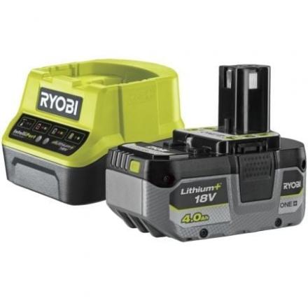 Carregador + bateria de lítio ryobi one+ rc18120-140x/ 18v 4