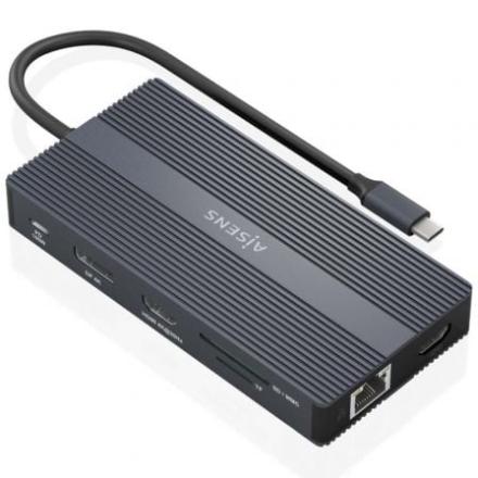 Base de ligação usb tipo-c aisens asuc-12p017-gr/ 2xhdmi/ 4x