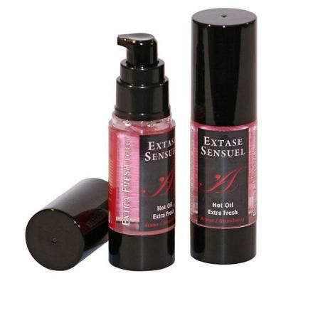 Extase sensual - óleo de massagem com efeito morango extra f