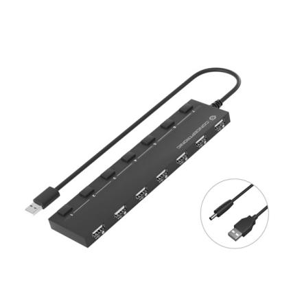 Conceptronic hub usb2.0 7 port usb2.0+ cabo alimentação usb/