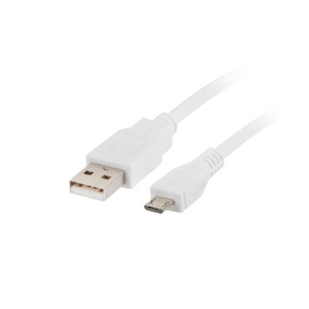 Cabo usb lanberg 2.0 macho/micro usb macho 1,8m branco