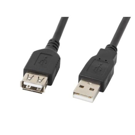 Lanberg cabo de extensão usb 2.0 macho macho fêmea 0,7m pret