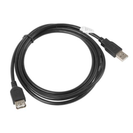 Lanberg cabo de extensão usb 2.0 macho macho fêmea 1,8m pret