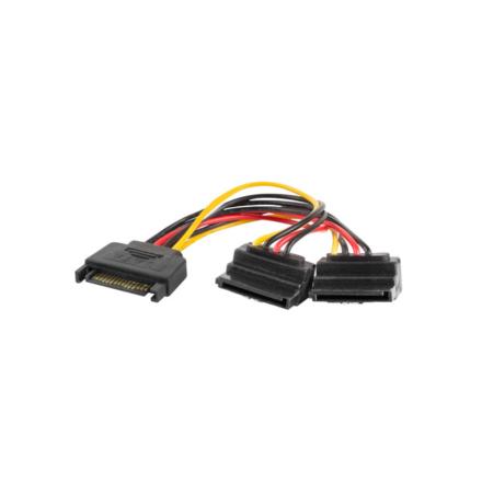 Cabo de alimentação lanberg sata macho/2x sata fêmea 15cm