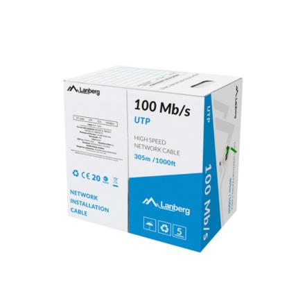 Bobina Cabo Rede lanberg utp rj45 100 mbps 305m Verde