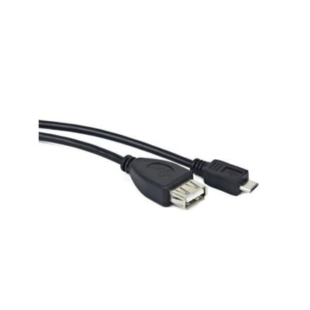 Cabo usb lanberg micro m a usb-a f 2.0 otg preto 15cm oem