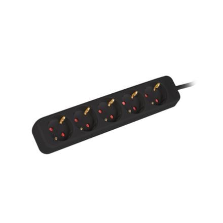 REGLETA LANBERG 5 TOMAS SCHUKO NEGRA 1,5M