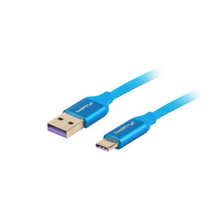 Cabo usb lanberg 2.0 macho/usb c macho 5a 1m azul