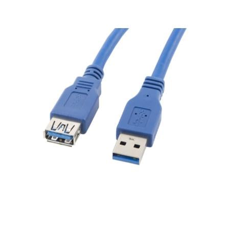 Lanberg cabo de extensão usb 3.0 macho macho fêmea 1,8m azul