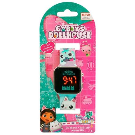 Relógio de led gabbys dollhouse