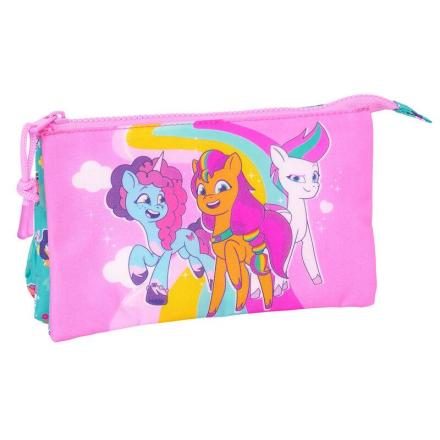 Estojo triplo para lápis my little pony magic